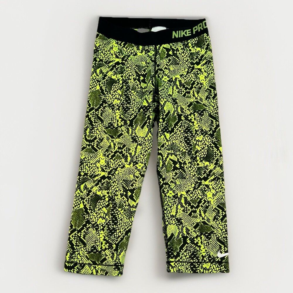 Nike Pro Dri-Fit Snake Print Womens Training Gym‎ Cropped Leggings Size Medium